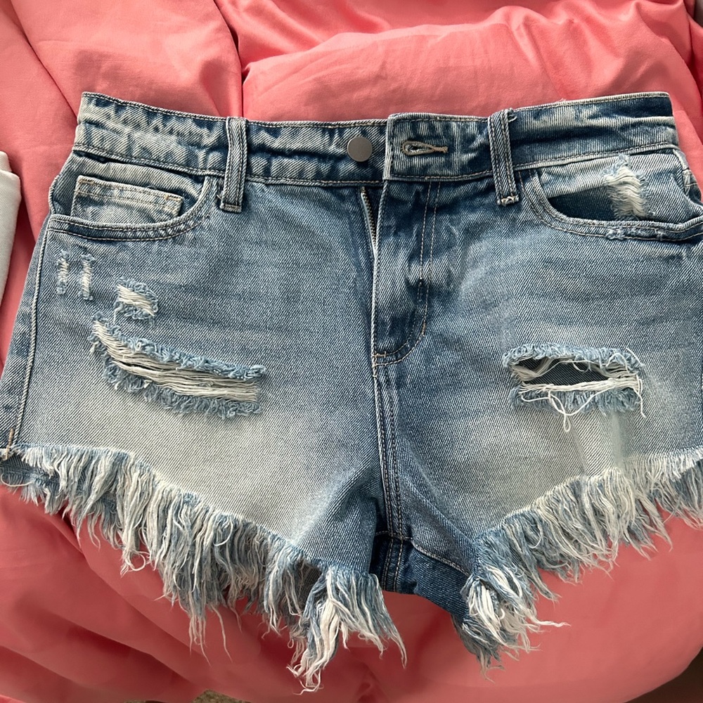 Distressed Denim Shorts